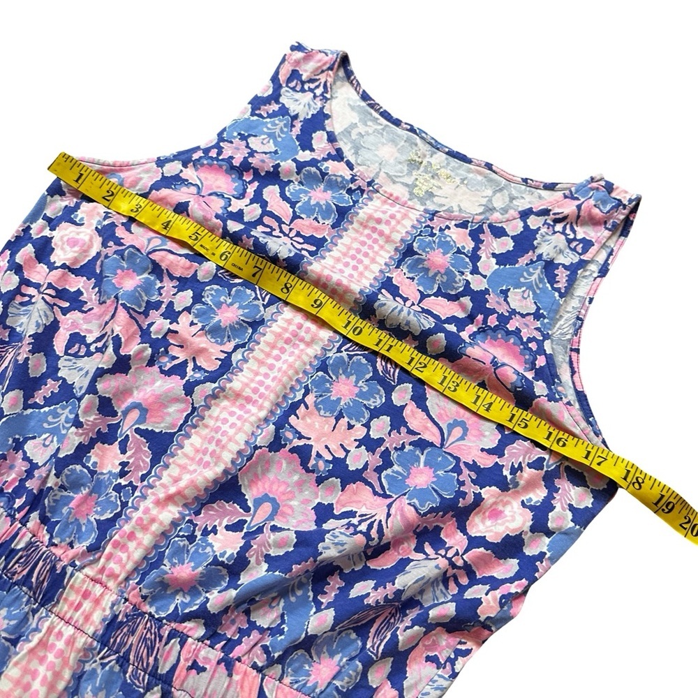 Sleeveless Blue & Pink Floral Summer Dress - Picture 10 of 13